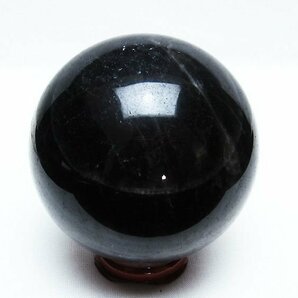 誠安◆極品天然AAAモリオン 純天然 黒水晶 丸玉 74mm [T572-9781]の画像3