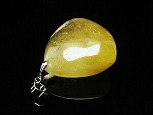 誠安◆天然石高級品金針ルチル水晶ペンダント[T86-6394]