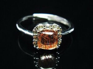 誠安◆超レア最高級超美品天然ファイナルグレード金針ルチル水晶指輪(16号)[T164-7036]