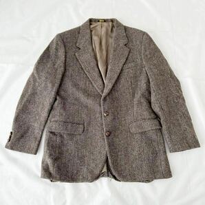 ビンテージ ハリスツイード USA製 ヘリンボーン ウール テーラードジャケット 70s 80s （ ビンテージ Harris Tweed スーツ アイビー HBTの画像1