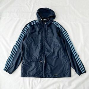 70s 80s adidas VENTEX フルジップ ナイロン パーカー トレフォイル 紺 水 オリジナル （ ビンテージ 70年代 80年代 アディダス 90s atp 