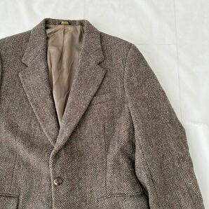 ビンテージ ハリスツイード USA製 ヘリンボーン ウール テーラードジャケット 70s 80s （ ビンテージ Harris Tweed スーツ アイビー HBTの画像2