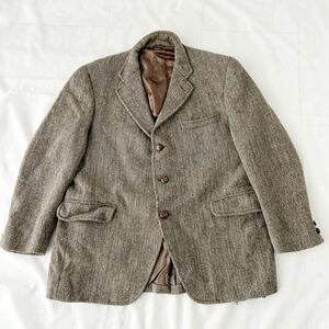 80s ハリスツイード ヘリンボーン ウール テーラードジャケット （ ビンテージ 80年代 Harris Tweed スーツ アイビー jacket USA製 70s 90s