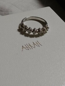  Ahkah silver diamond 0.25ct ring 10 number 