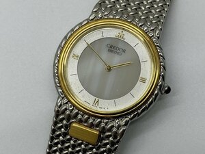 ■超綺麗【CREDOR SEIKO クレドール セイコー クオーツ レディースウォッチ 5A70-0270 シェル 18KTベゼル×SS 高級モデル】SH-18114