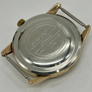 ω希少【SEIKO CROWN セイコークラウンスペシャル J14100E ヴィンテージウォッチ 腕時計 メンズ プラ風防 金張り 手巻き ゴールド】2150の画像2