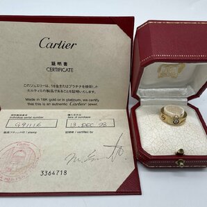 ∞大人気【カルティエ Cartier 3Pダイヤ ラブリング 750 レディース ハーフダイヤ 50号 日本サイズ約10号 重量約8.6g 指輪】HM777の画像10