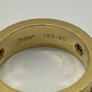 ∞大人気【カルティエ Cartier 3Pダイヤ ラブリング 750 レディース ハーフダイヤ 50号 日本サイズ約10号 重量約8.6g 指輪】HM777の画像7