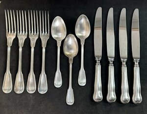 #[HENIN&C iee naan silver plate spoon ×3ps.@ Fork ×4ps.@ knife ×4ps.@ France made Europe antique cutlery ]P04052TTT