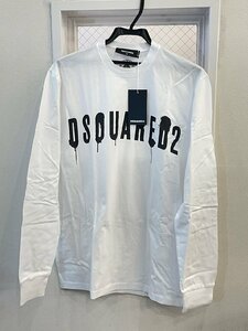 ★新品未使用！【Dsquared2 サイズXL COOL Long Sleeve T-Shirt (ホワイト) 長袖Tシャツ S74GD1005 美品】NA01291