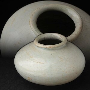 ER811 morning . old fine art Joseon Dynasty white porcelain small .* Joseon Dynasty "hu" pot height 7cm -ply 230g* salt chalice * white . small .* oil . morning . old .