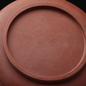 JK732 時代物 朱泥 内白釉 小皿 径12.3cm 重135g・朱泥内白釉皿・茶托・托子 煎茶道具 茶器の画像9
