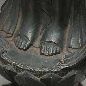 ER692 時代金工【忠雄 作】重厚 大型 鋳銅 ブロンズ「聖観音菩薩立像」高79cm 重11.9kg・「觀音菩薩像」仏教美術の画像9