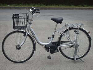 PAS GEAR U used electromotive bicycle Yamaha business use electric assist 26 -inch silver Pas gear U newspaper delivery Delivery commuting going to school u- bar . front pavilion Tokyo 70478