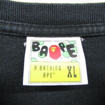 A BATHING APE ビックサイズ XL BY BATHING モチーフ 半袖 プリント Tシャツ ブラック ベイシング エイプ 古着 ビンテージ 4A1709_画像3