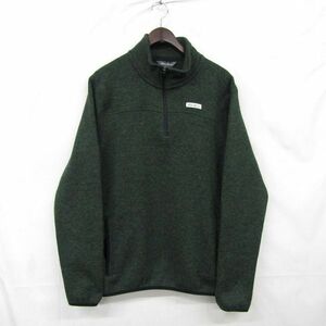 サイズ M Eddie Bauer ベターニット ハーフジップ フリース プルオーバー グリーン エディーバウアー 古着 ビンテージ 4A2112