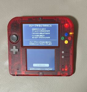 【美品】本体 ニンテンドー2DS クリアレッド ポケットモンスター赤 Nintendo 任天堂 