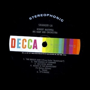 USプレスLP！STEREO盤 Robert Maxwell, His Harp And Orchestra / Shangri-La【Decca / DL 74421】ロバート・マクスウェル ハープ イージーの画像2