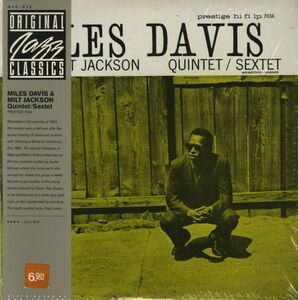 1982年米リイシューLP！シュリンク付き！Miles Davis And Milt Jackson / Quintet Sextet 1956年作 Prestige OJC-012 Jackie McLean