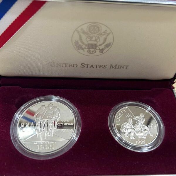 Olympic Coin Mint 1995アトランタオリンピック1Doller 1/2doller セット
