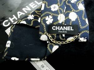 ◆SALE◆1302◆シャネル【CHANEL】 ＣＣロゴ・ホタテ貝・四つ葉のクローバー ネクタイ★