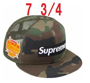 24SS Supreme Box Logo Mesh Back New Era シュプリーム ボックス ロゴ ニューエラ Cap 帽子 Woodland Camo カモ 迷彩 7 3/4 61.5cm