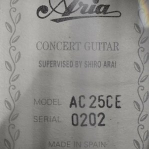Σ2143 ジャンク Aria AC25CE #0202 アリア エレガットギターの画像8