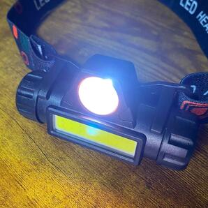 LEDヘッドライト充電式USB明るいCOBアウトドアキャンプ登山夜釣りルーメンの画像9