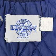 LEGENDS 90s 90年代 ナイロンスタジャン 企業ロゴ 刺繍 MADE IN USA アメリカ製 ビンテージ 古着 (-1603) ネイビー/紺 XL_画像2