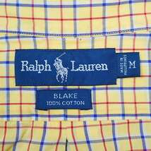 ポロラルフローレン POLO RALPH LAUREN 90s ボタンダウンシャツ BD BLAKE 定番 USA 古着 (-1707) イエロー系 チェック柄 M_画像2