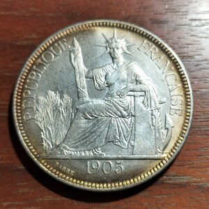 161　中国コイン　フランス領インドシナ古銭　26.4グラム