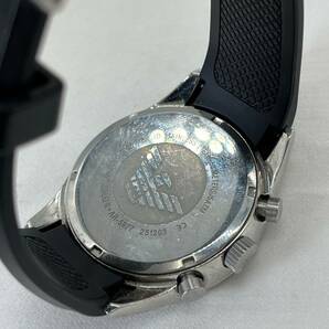 td8804060/EMPORIO ARMANI エンポリオアルマーニ ブラック クォーツ 腕時計 アナログ ラバー メンズ クロノグラフ デイトカレンダーの画像5