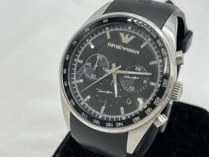 td8804060/EMPORIO ARMANI エンポリオアルマーニ ブラック クォーツ 腕時計 アナログ ラバー メンズ クロノグラフ デイトカレンダー