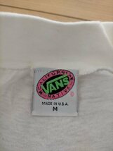 80s-90s USA製 ビンテージ VANS バンズ モックネック ワンポイント刺繍ロゴ 長袖Tシャツ size-M ★オールドスケートsantacruzpowellzorlac_画像6