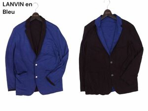 LANVIN en Bleu ランバン オン ブルー 春夏★ 2way リバーシブル カット ジャケット カーディガン Sz.48　メンズ 日本製　I4T00943_3#M