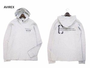 美品★ AVIREX アヴィレックス 6173413 通年 ハニカム ワッフル★ 長袖 フード Tシャツ パーカー Sz.XL　メンズ グレー　I4T00996_3#O