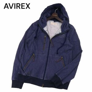 AVIREX アヴィレックス 6153366 【MELANGE PARKA】通年 メランジ スウェット ジップアップ パーカー Sz.XL　メンズ　I4T00942_3#I