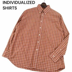 USA製★ INDIVIDUALIZED SHIRTS インディビジュアライズドシャツ 通年 長袖 ボタンダウン チェック シャツ Sz.S　メンズ　I4T00934_3#C