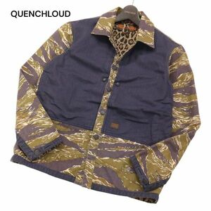 QUENCHLOUD クエンチラウド 迷彩 タイガーカモ柄★ 通年 長袖 ワーク シャツ ジャケット Sz.2　メンズ 日本製　I4T00965_3#O