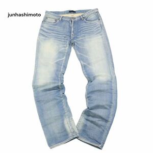 junhashimoto ジュンハシモト PNT0214 JDM01 【JERSEY DENIM】 USED加工 ジャージー デニム パンツ ジーンズ Sz.5　メンズ　I4B00667_3#R