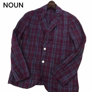 NOUN NECESSARY or UNNECESSARY ネセサリーオアアンネセサリー 通年 チェック カジュアル ジャケット ブレザー Sz.L　メンズ　I4T01038_3#O