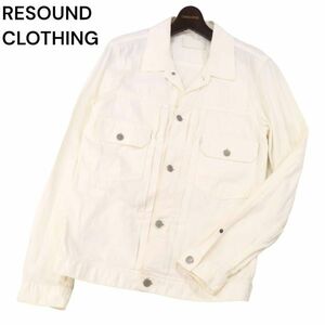 RESOUND CLOTHING リサウンドクロージング 【2ND Shirt G】通年 ホワイト デニム ジャケット Gジャン Sz.2　メンズ 白　I4T01044_3#O