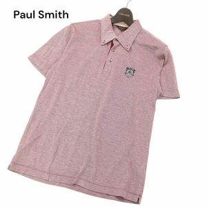 Paul Smith COLLECTION ポールスミス コレクション 春夏 エンブレム刺繍★ 半袖 ボタンダウン ポロシャツ Sz.L　メンズ　I4T01181_4#A