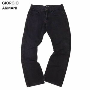 イタリア製★ GIORGIO ARMANI ジョルジオ アルマーニ 通年 ストレート デニム パンツ ジーンズ Sz.29　メンズ 黒　I4B00721_4#R