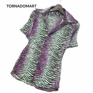 TORNADOMART トルネードマート 春夏 ゼブラ総柄★ グラデーション 半袖 スリム シャツ Sz.M　メンズ 日本製　I4T01246_4#A