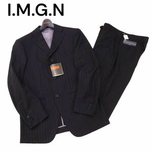 【新品 未使用】 I.M.G.N イマジナチオーネ 春夏 背抜き★ 3B ストライプ セットアップ スーツ Sz.YA-M　メンズ ビジネス　I4T01422_4#M