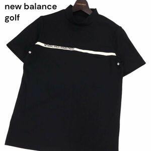 new balance golf ニューバランス ゴルフ 春夏 ストレッチ★ 半袖 モックネック シャツ Sz.4　メンズ 黒　I4T01375_4#D