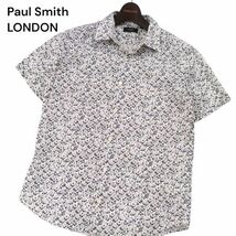 Paul Smith LONDON ポールスミス 【INDIAN FLORAL SS PRINT SHIRT】 花柄 フローラル総柄 半袖 シャツ Sz.M　メンズ 日本製　I4T01340_4#A_画像1