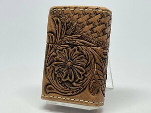 送料無料 ZIPPO[ジッポー]革巻リーズ Leather Works CHAOS(レザーワークスカオス) LWC(Z)シュリダンクラフト＆バスケット(四面)