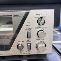 【通電OK】DENON DR-F8 カセットデッキ デノン QUARTZ FLAT TWIN オーディオ機器 中古_画像4